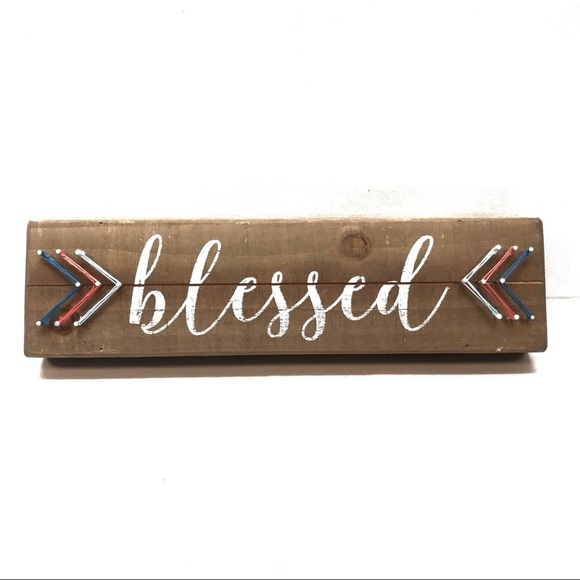 3/$30 Blessed String Art Wooden Sign 15X4” - Picture 1 of 7
